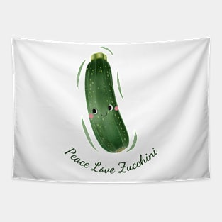 Peace Love Zucchini Watercolor Cute Tapestry