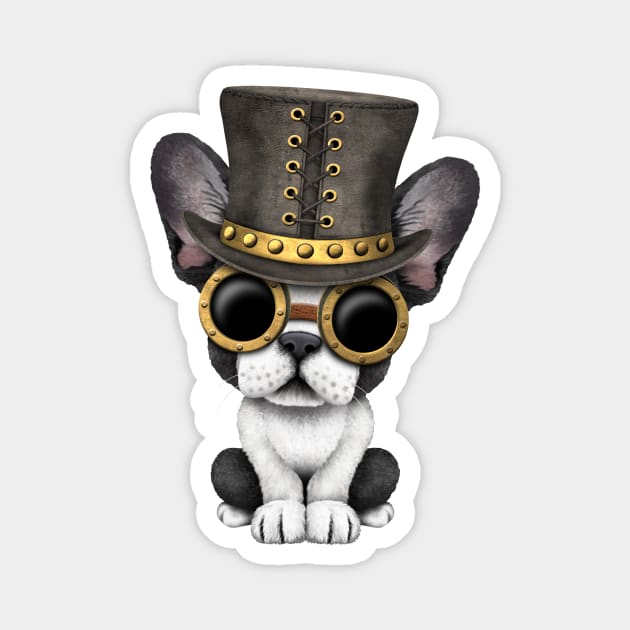 Steampunk French Bulldog Puppy Magnet by jeffbartels