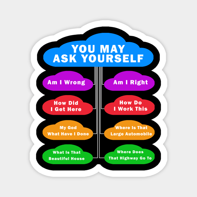 You May Ask Yourself Classic 80's Pop Music Retro Pie Chart Magnet by YasOOsaY