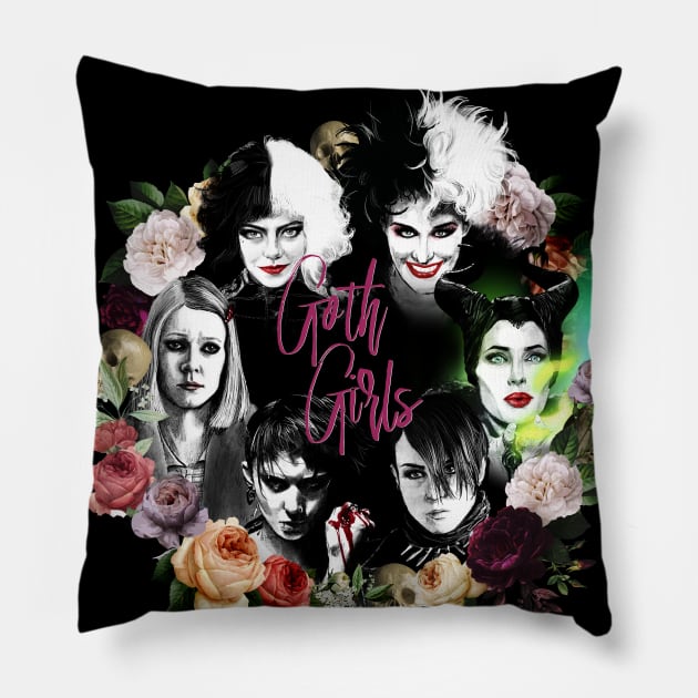 Goth girls movies&tv Pillow by Otracreativa