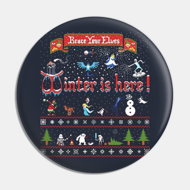 Winter is Here Christmas ugly Pin by WelbockArt