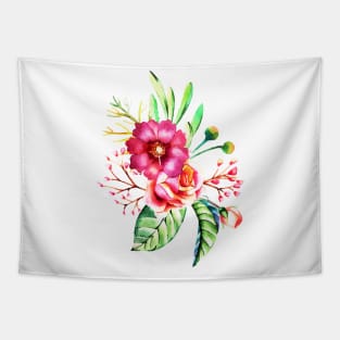 hand painted watercolor flowers Tapestry