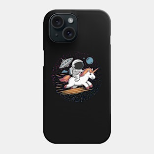 Space Escape: Astronaut Riding Fiery Unicorn Phone Case