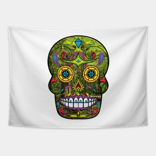 Sugar Skull Green Tapestry