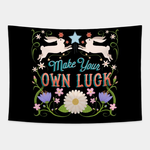 Make Your Own Luck Vintage Sign Tapestry by LittleBunnySunshine