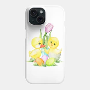 Chicken, Duck, Easter Eggs and Tulip Phone Case