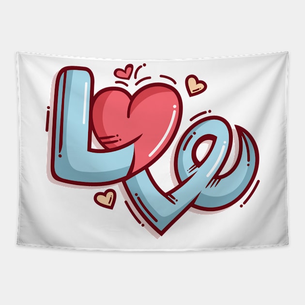 Valentine Day ! Love Word Tapestry by lolisfresh