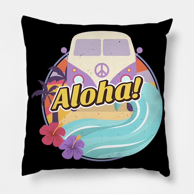 aloha hawaiian travel Pillow by Theblackberry