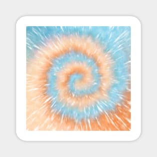 Boho orange blue tie dye Magnet