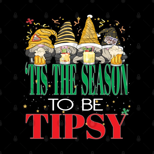 Funny Tis The Season To Be Tipsy Beer Drinks Christmas Xmas by Envision Styles