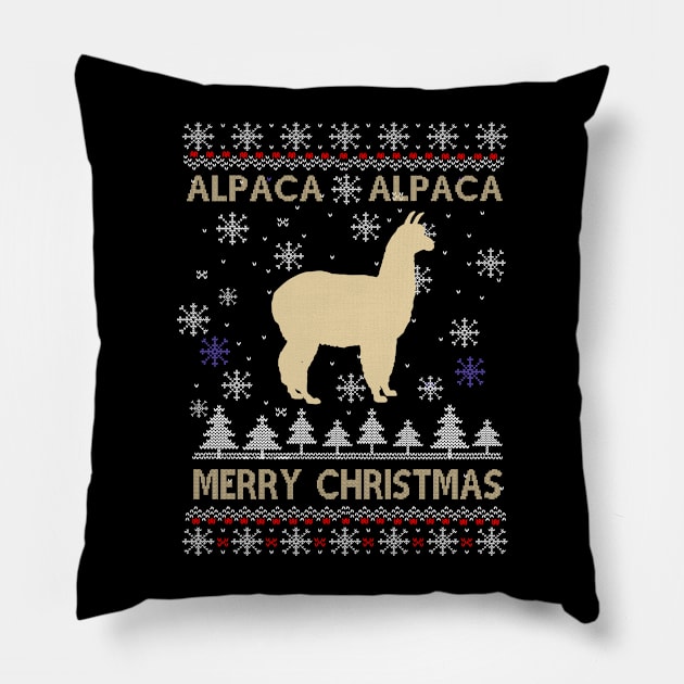 Christmas Alpaca Christmas llama Pillow by FancyVancy