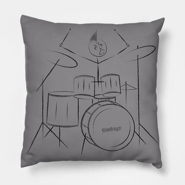 Angry Stick Drummer Pillow by DUSTRAGZ