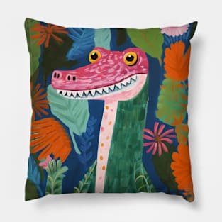 Crocodile and flowers Pillow