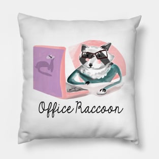 Office Raccoon Pillow