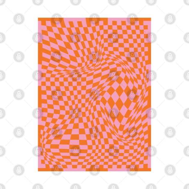 Checkerboard Pattern - Orange by Colorable