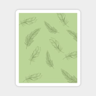 Green Feather Pattern Magnet