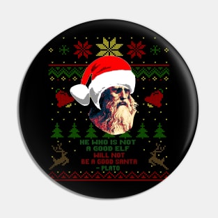 Plato Funny Christmas Quote Pin