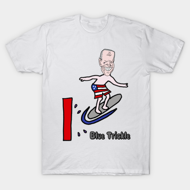 Discover Funny Joe Biden Surfer Dude Riding Blue Wave - Anti Joe Biden - T-Shirt