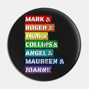 RENT Characters Names List - Rent Musical Pin