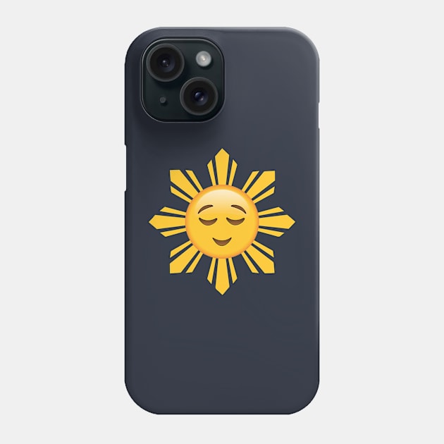 Filipino Sun Relieved Face Emoji Phone Case by SkarloCueva