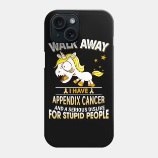 funny appendix cancer grumpy unicorn warrior Phone Case