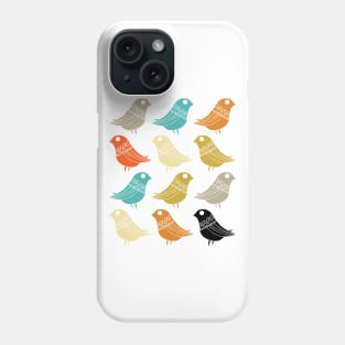 Colorful Birds Mid Century Modern Phone Case