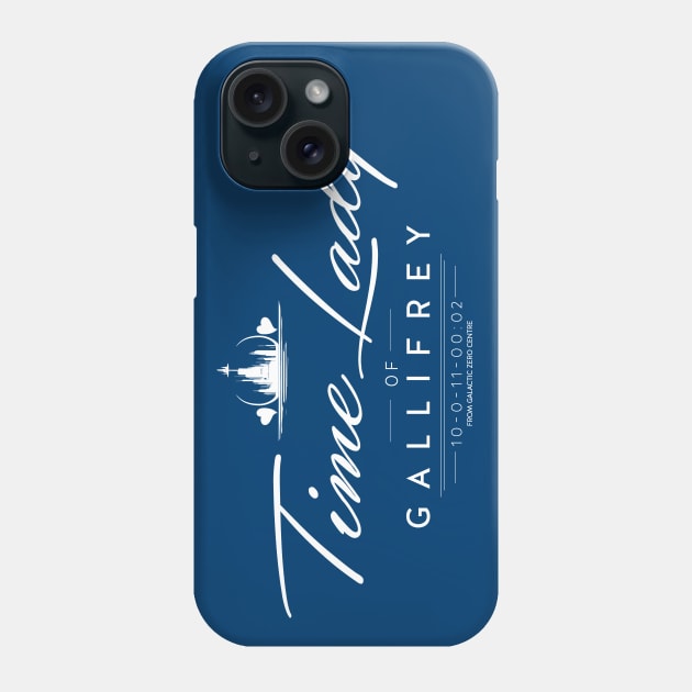 Time Lady - white print Phone Case by zellsbells