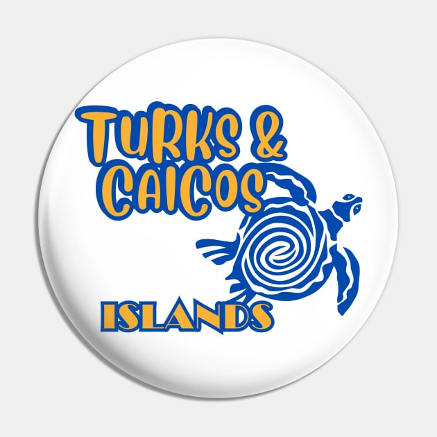 Turks & Caicos Islands Pin by DW Arts Design