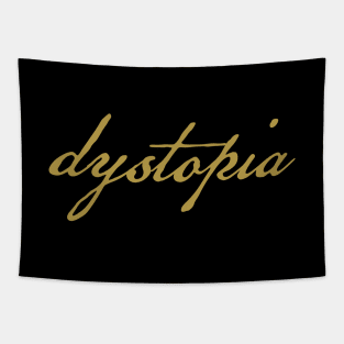 Dystopia Gold Script Typography Tapestry