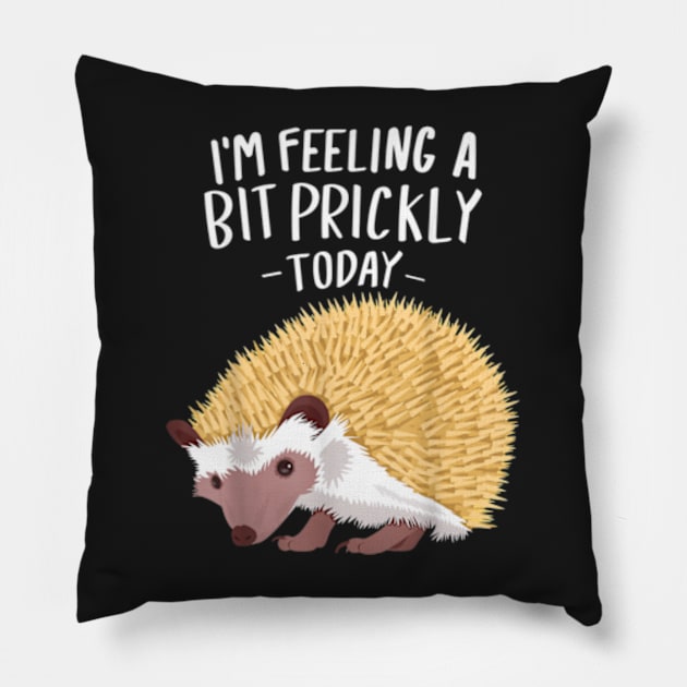 Prickly Today Hedgehogs Clothes Outfit Art Gift Hedgehog Pillow by YolandaRoberts