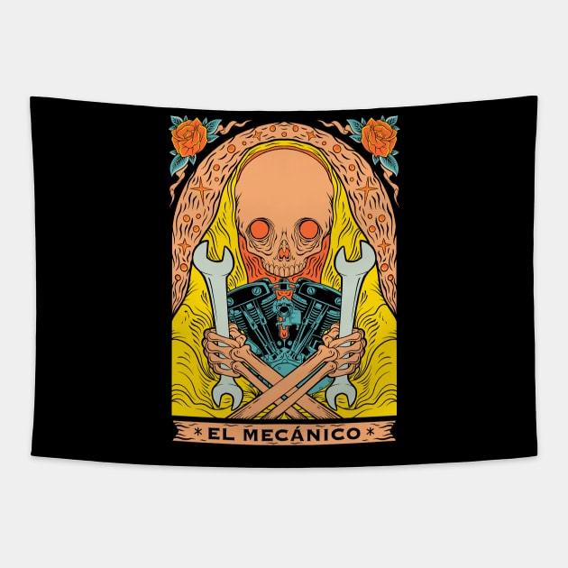 EL MECANICO Tapestry by bayooart