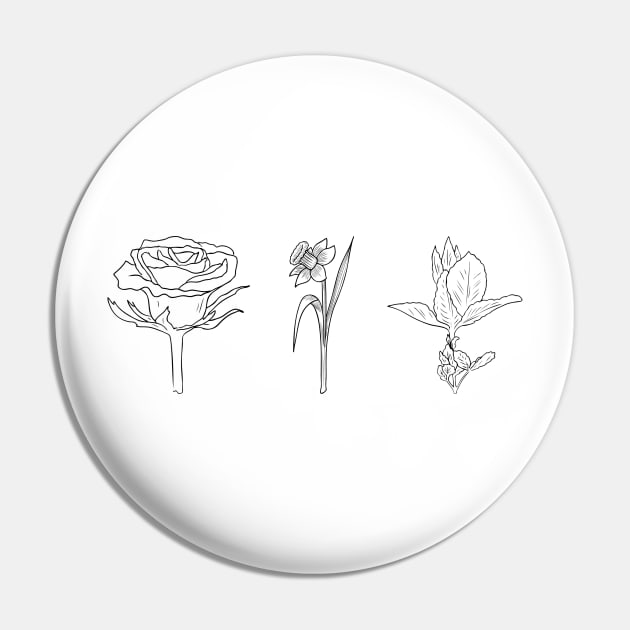 black rose flower line art design Pin by Artistic_st