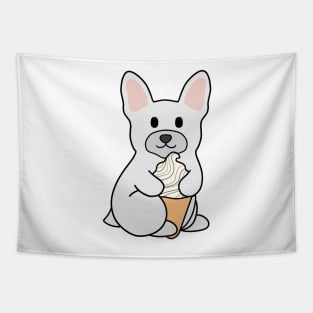 White French Bulldog Ice Cream Tapestry