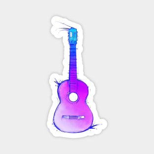 watercolor accustic guitar Magnet