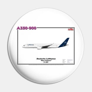 Airbus A350-900 - Deutsche Lufthansa "New Colours" (Art Print) Pin