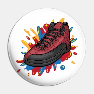AJ 12 Retro Reverse Flu Game Sneaker Pin