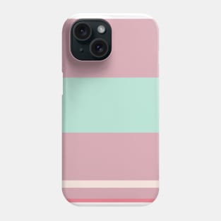 A solid pattern of Pale Chestnut, Powder Blue, Very Light Pink and Light Coral stripes. Phone Case