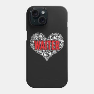 Waiter Heart Shape Word Cloud Design product Phone Case