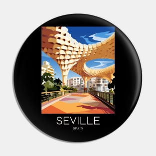 A Pop Art Travel Print of Seville - Spain Pin