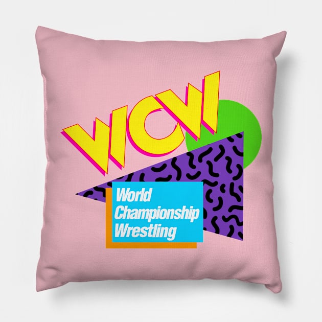 WCW 80s design Pillow by Authentic Vintage Designs