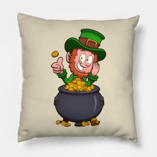 Leprechaun With Pot Of Gold Pillow