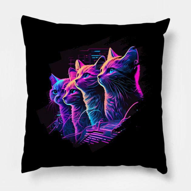 Cyber Cat Pillow by Pixy Official