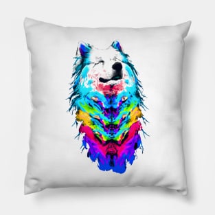 Samoyed Trippy Print Art Pillow