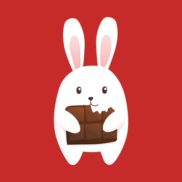 Little cute bunny with chocolate by Olya Yatsenko