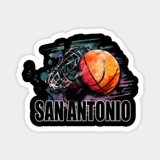 Retro Pattern San Antonio Basketball Classic Style Magnet