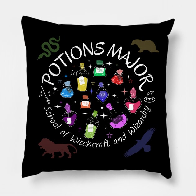 Potions Major for Students and Graduates at a Magical School Pillow by Mia Delilah