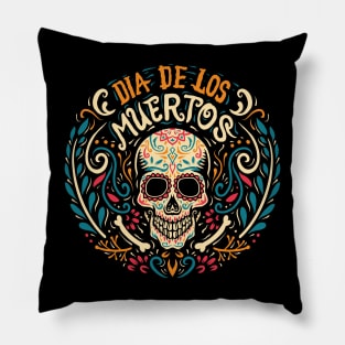 Dia de los Muertos - Colorful Calavera Pillow