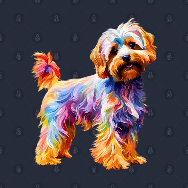 Rainbow Yorkipoo Impressionism by Doodle and Things
