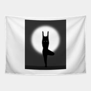 YOGA IN MOONLIGHT Tapestry