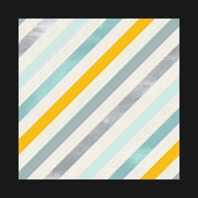 Diagonal Stripes in Blue Silver and Gold by greenoriginals